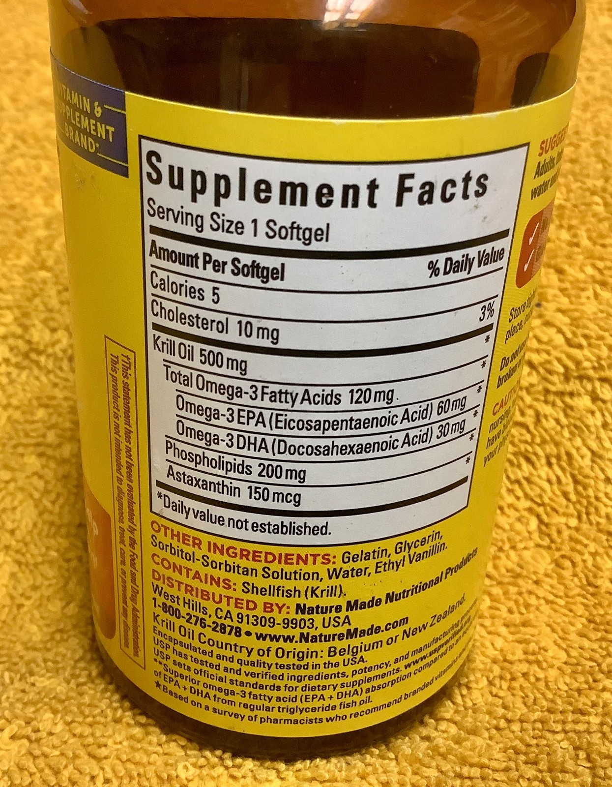 Nature Made Krill Oil USP 30 Softgels EXP 3/26