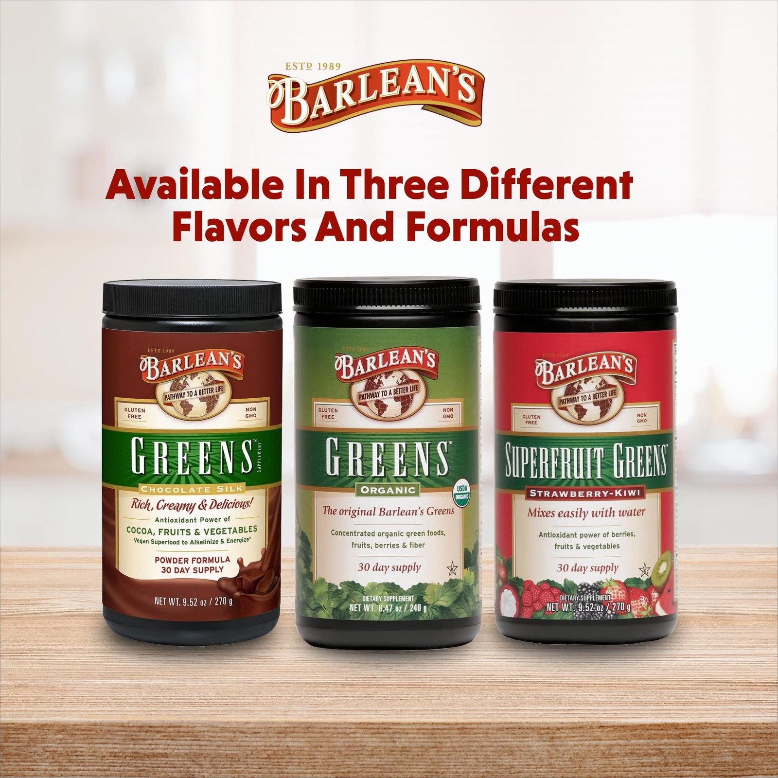 Barlean’s Chocolate Greens Powder, Daily Fruit and Vegetable Superfood Supple…