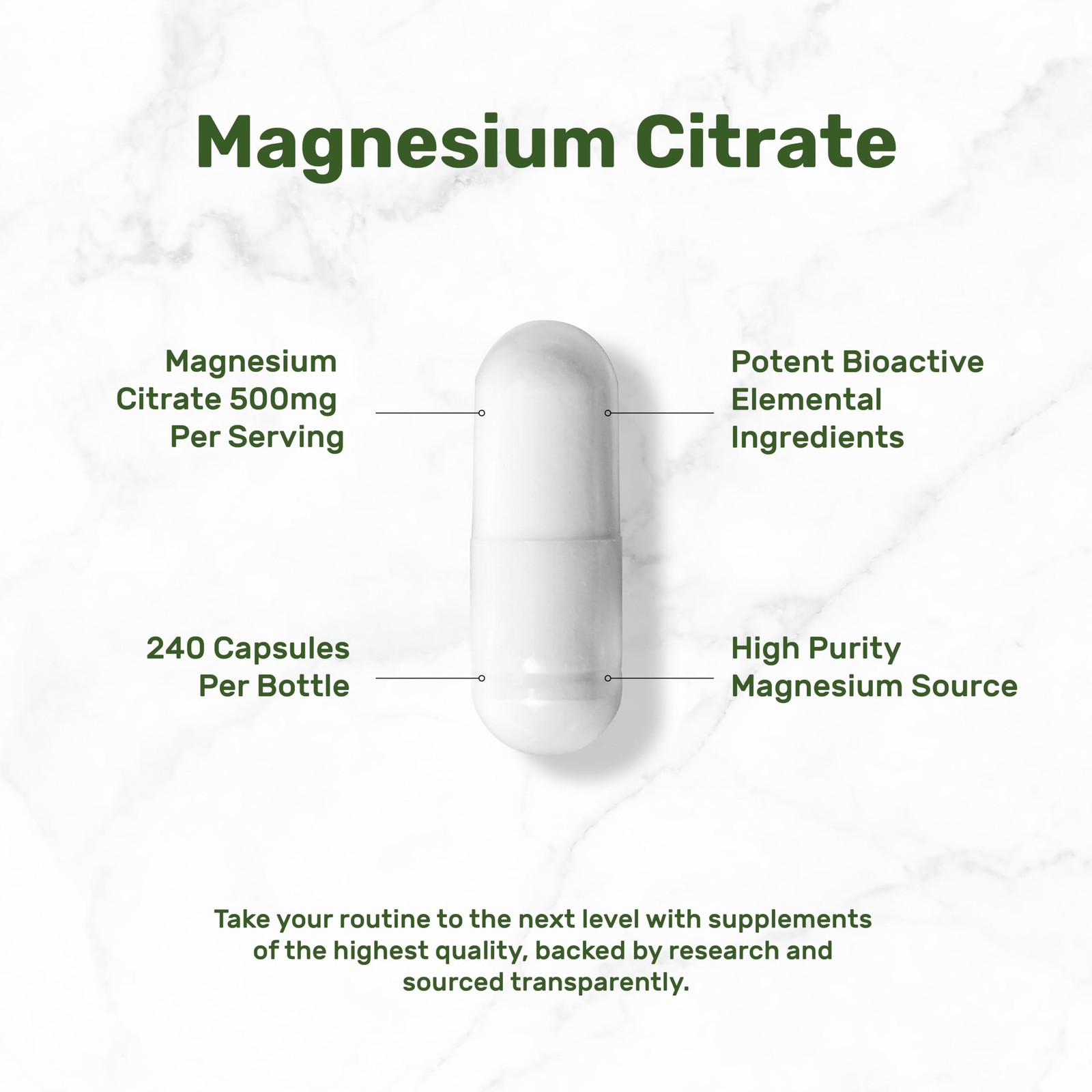 DEAL SUPPLEMENT Magnesium Citrate 500mg, 240 Capsules | 240 Count (Pack of 1)