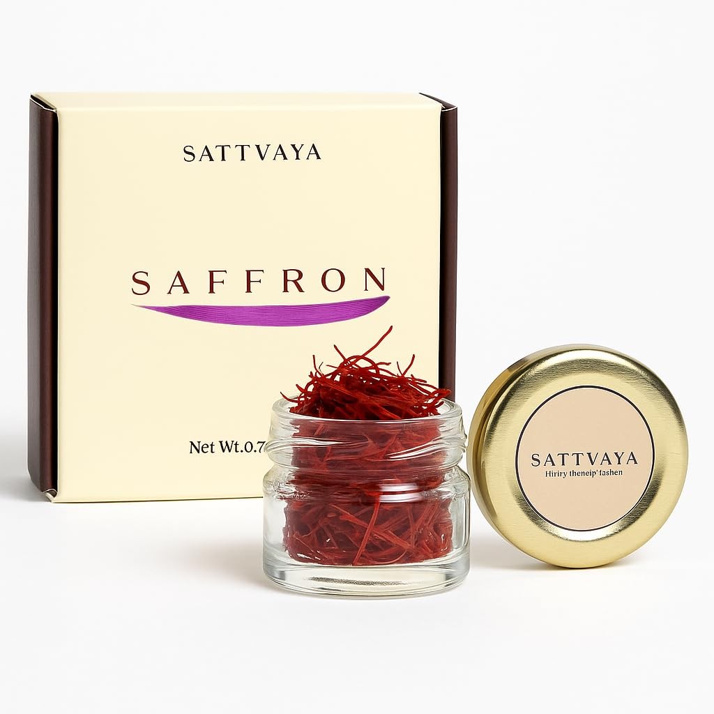 Sattvaya Organic Saffron Threads – 0.07 oz (2gm) – 100% Pure & 0.70