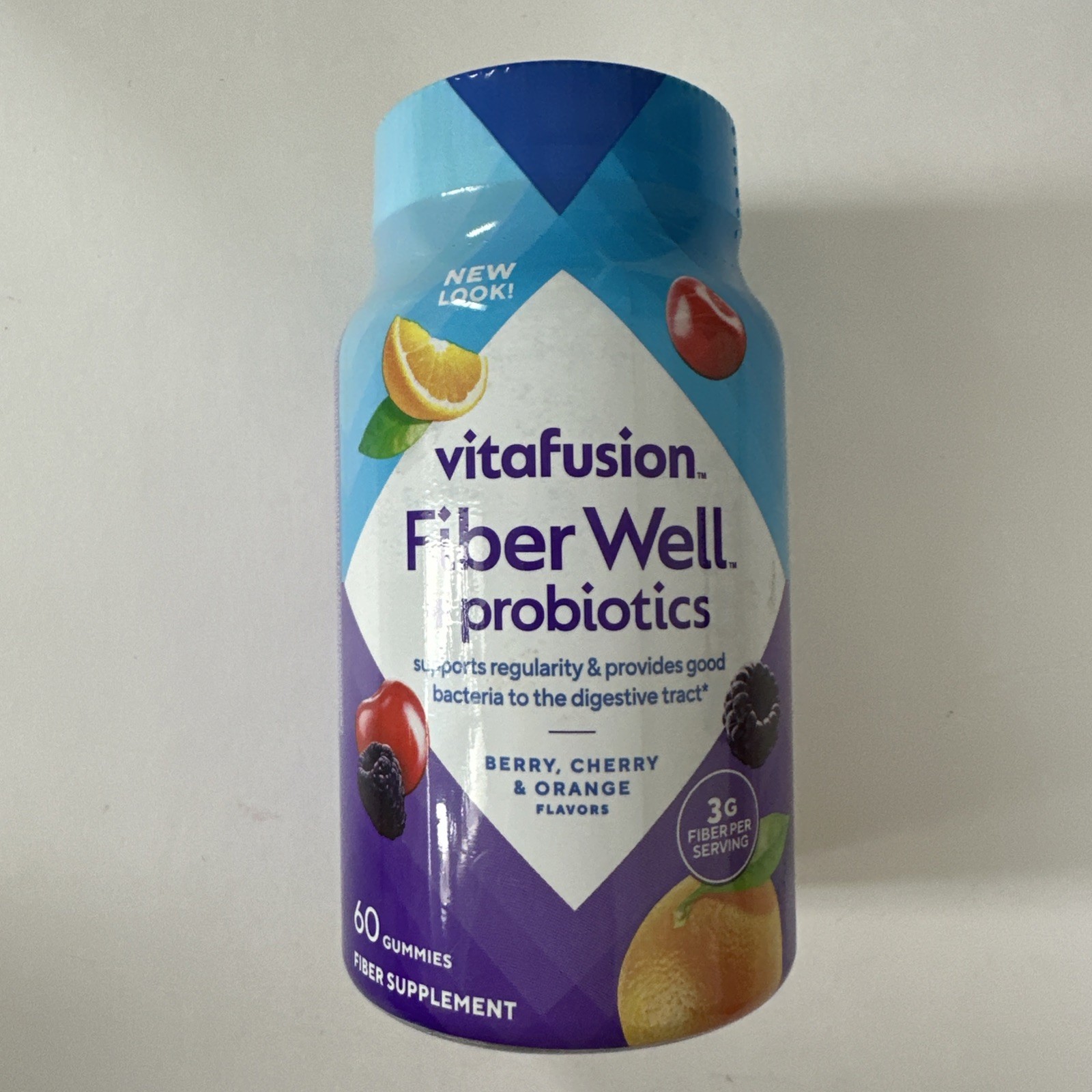 (1) Vitafusion Fiber Well + Probiotics Gummies for Adults, 60 Count Exp. 01/27
