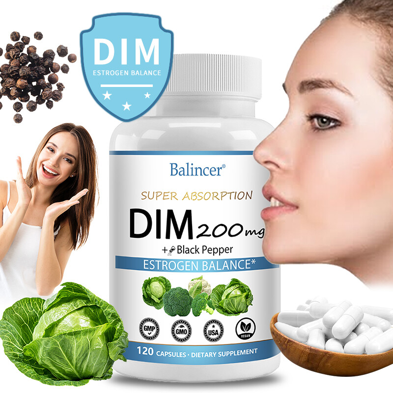 DIM (Diindolylmethane) 200 mg with BioPerine, Estrogen Balance, 30-120 Tablets