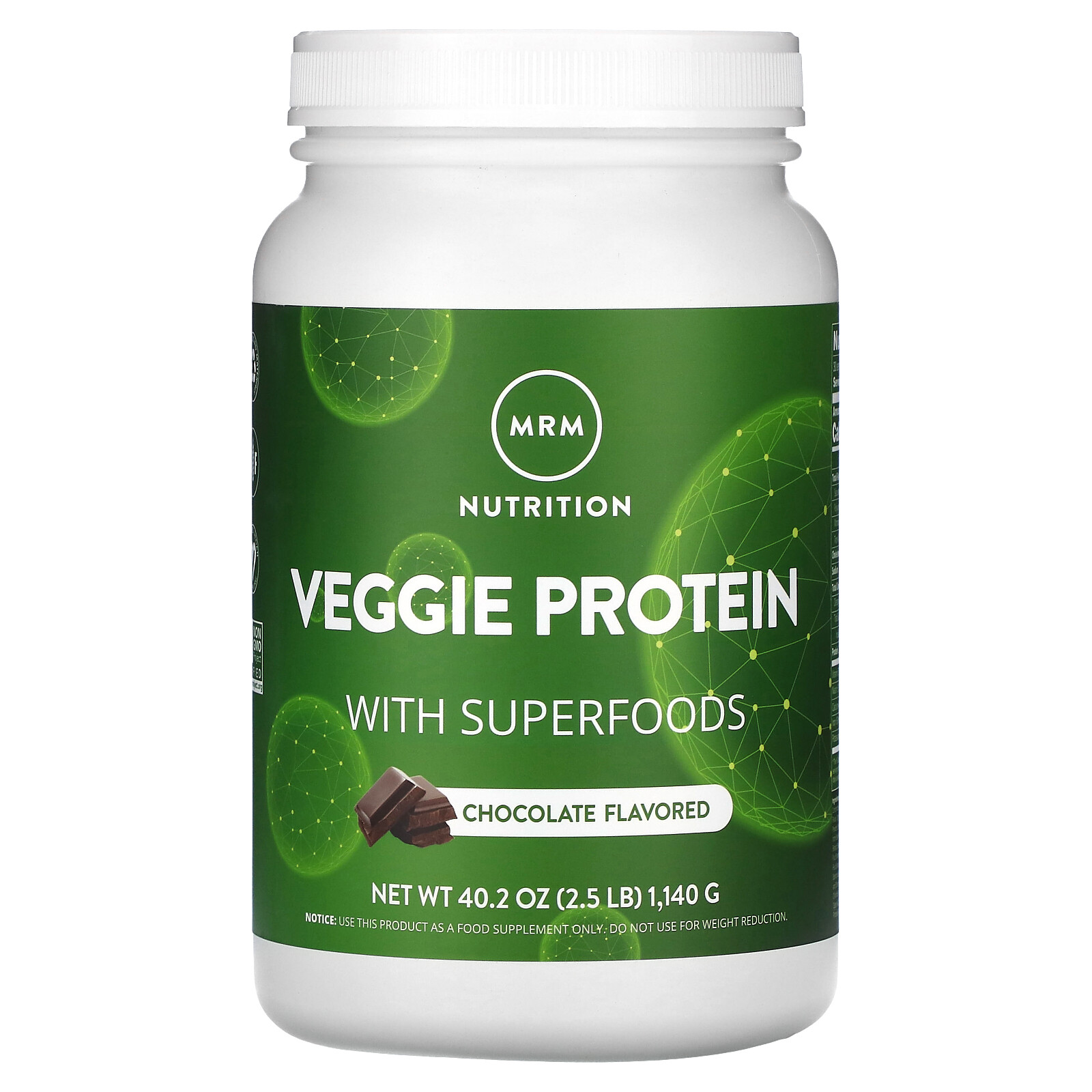 Veggie Protein with Superfoods, Chocolate Flavored, 2.5 lb (1,140 g)