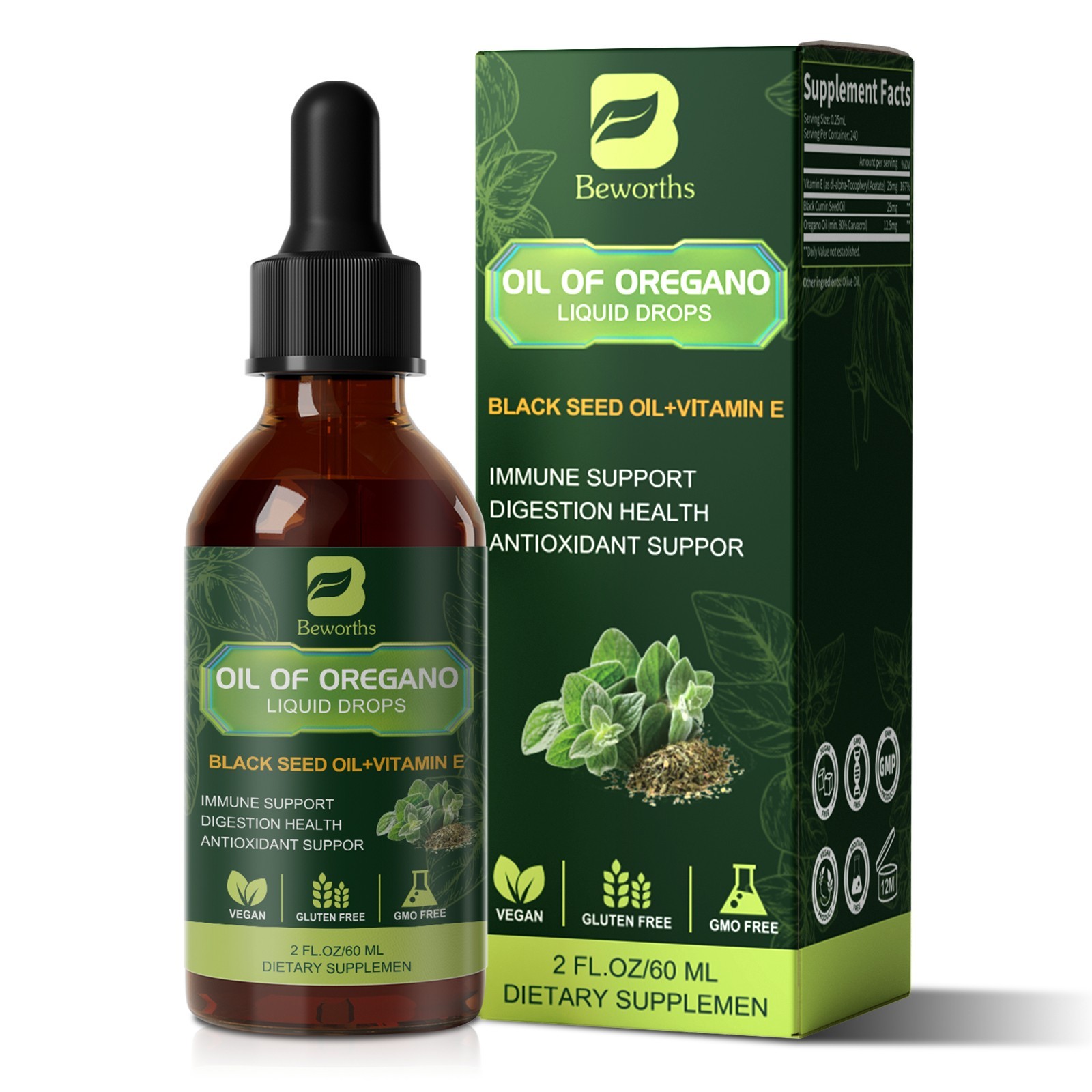 Oil of Oregano Wild Drops – Immune Support & Digestive Health Liquid 60 ML