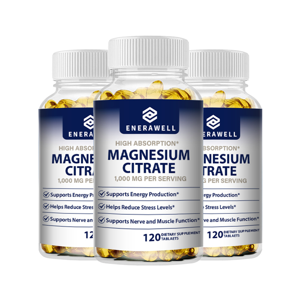 3 Bottles Magnesium Citrate 1000mg Capsules Super Strong Effective | 02/07/2027