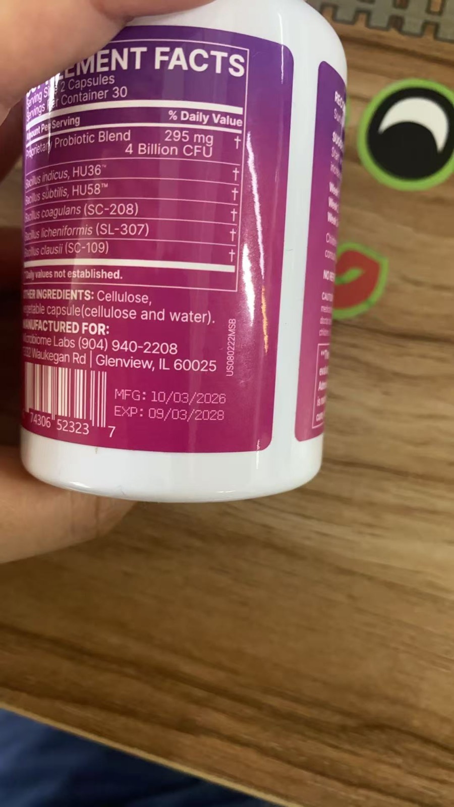 NEW！Mega Sporebiotic 60 Capsules Microbiome Labs, probiotic supplement – 3 PACK