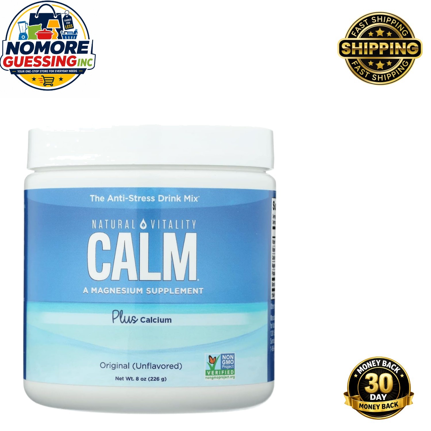 Calm Plus Calcium 8oz – Magnesium Citrate Drink Mix for Stress Relief