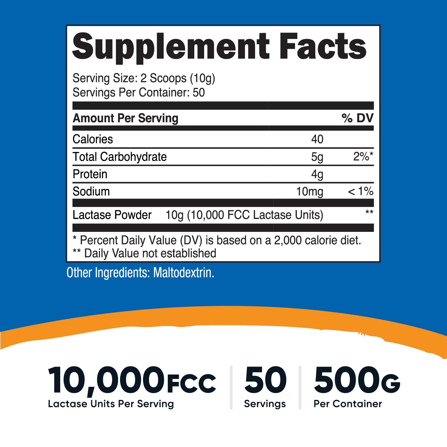 Nutricost High Quality Lactase Powder 500G – Non-GMO