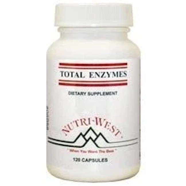 Nutri-West Total Enzymes Gluten Free Nutritional Supplement 120 Count