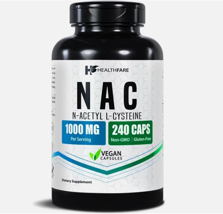 HealthFare N-Acetyl-Cysteine (NAC) 1000mg 240 Caps Immune System Function