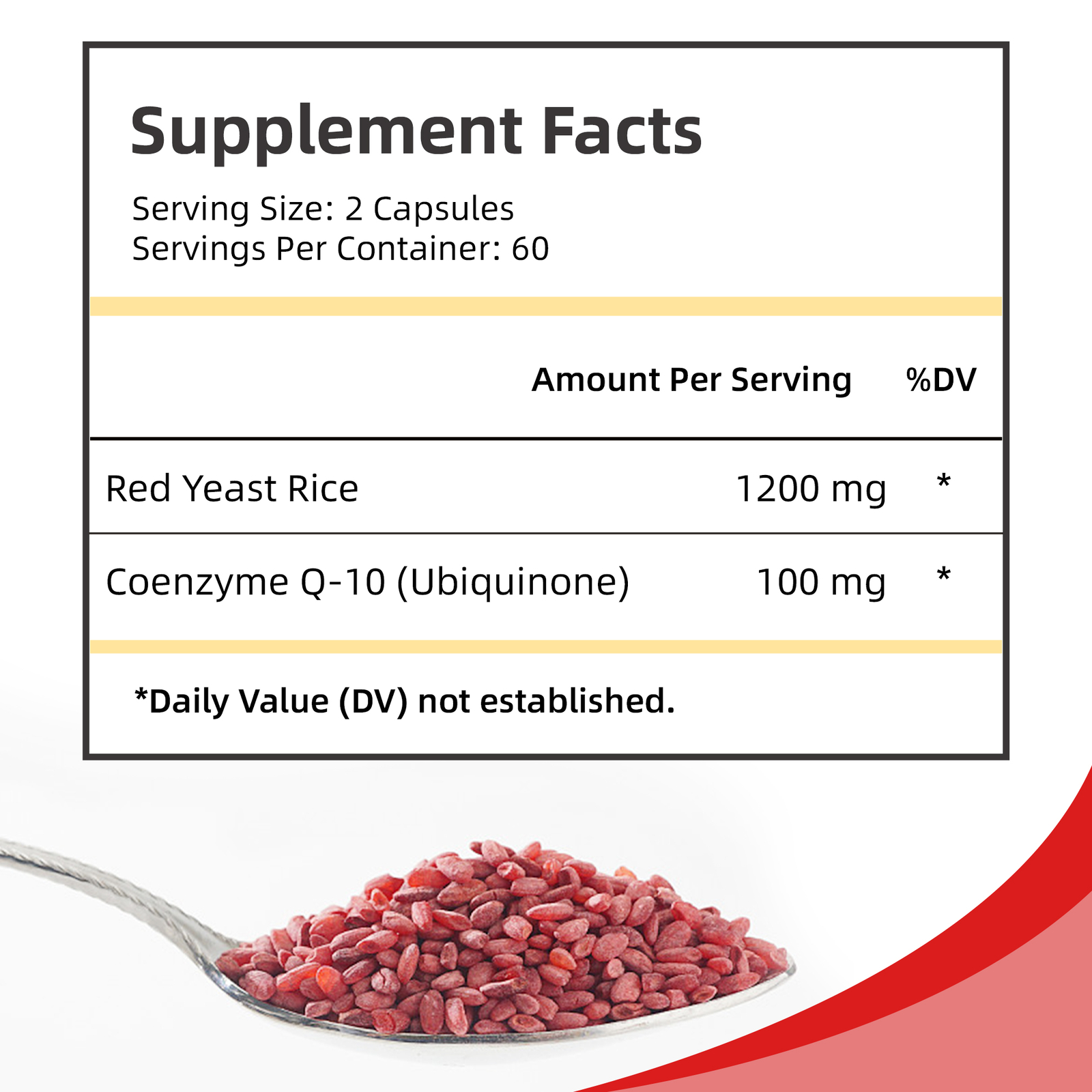 120pcs Red Yeast Rice +CoQ10 -Support Heart & Cardiovascular Health, Antioxidant