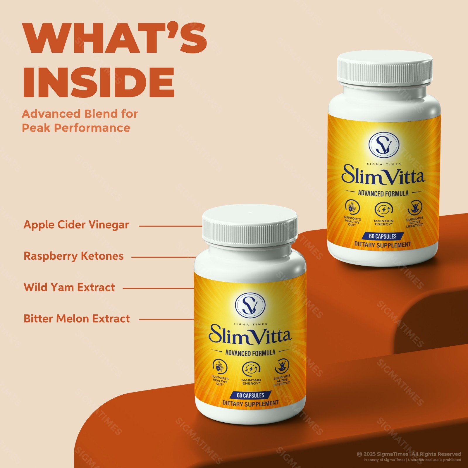 SlimVitta Capsules, Slim Vitta Supplement Pills for Natural Weight Loss 60ct