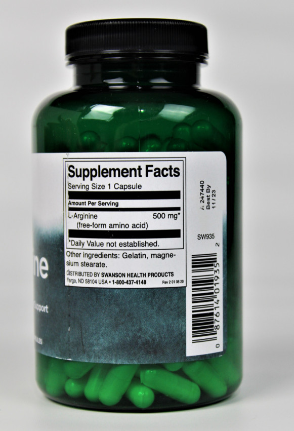 Swanson L-arginine 500 mg 200 Capsules