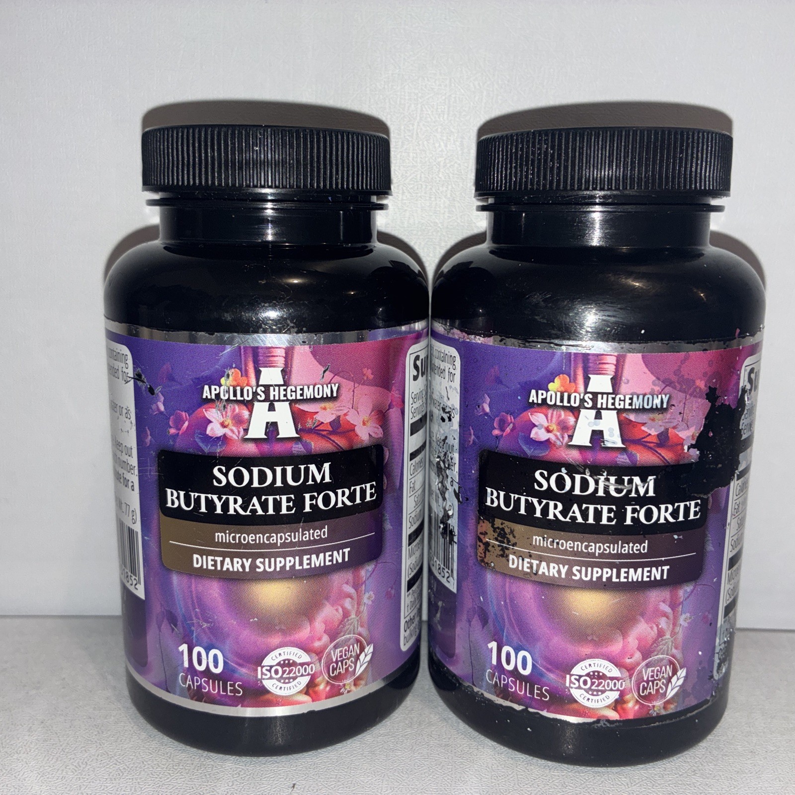 Lot Of 2- Sodium Butyrate Forte 400mg – 100 Vegan Caps Each/ Exp 07/2028/damaged