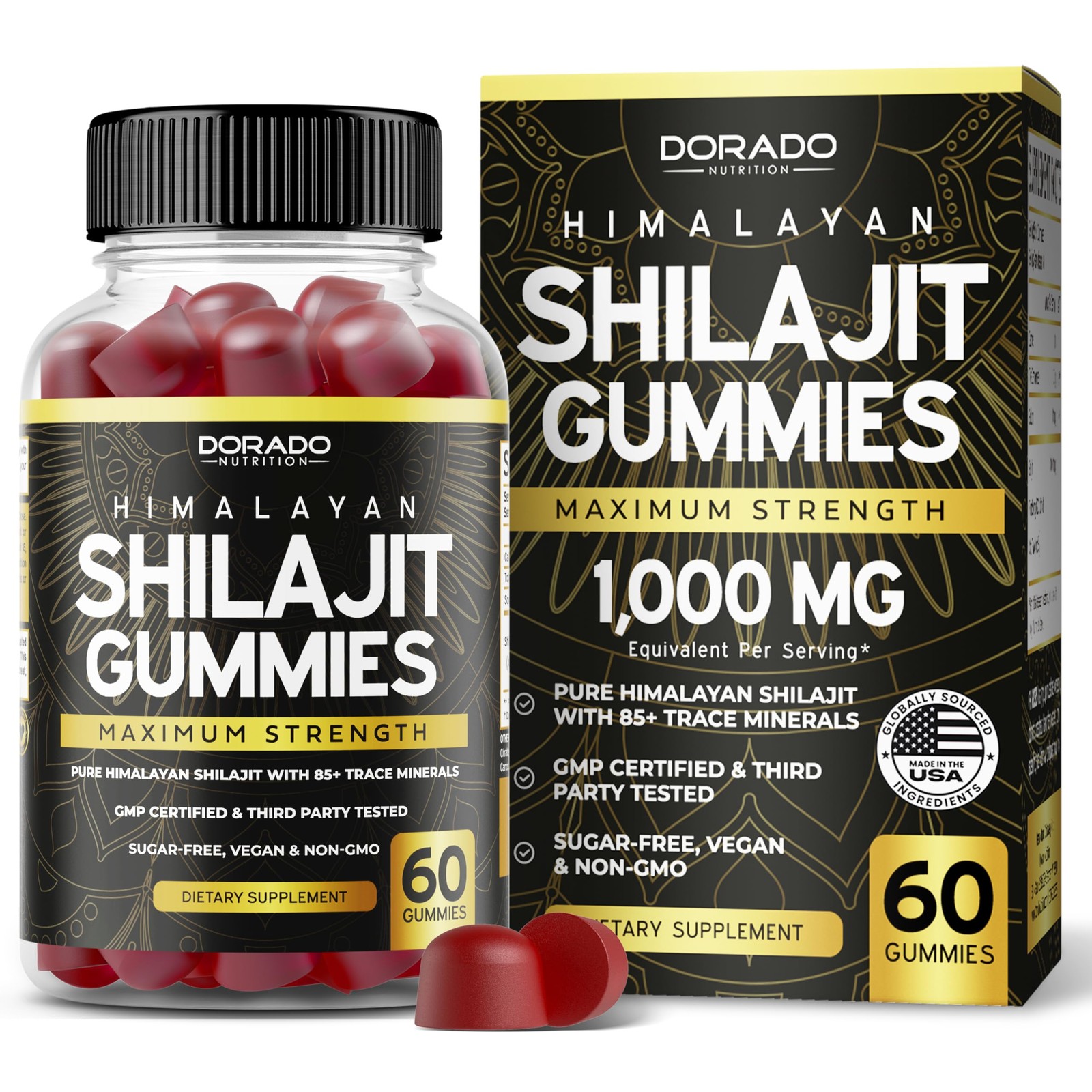 Shilajit Gummies For Men & Women (High Potency Gold 60 Count (Pack of 1)