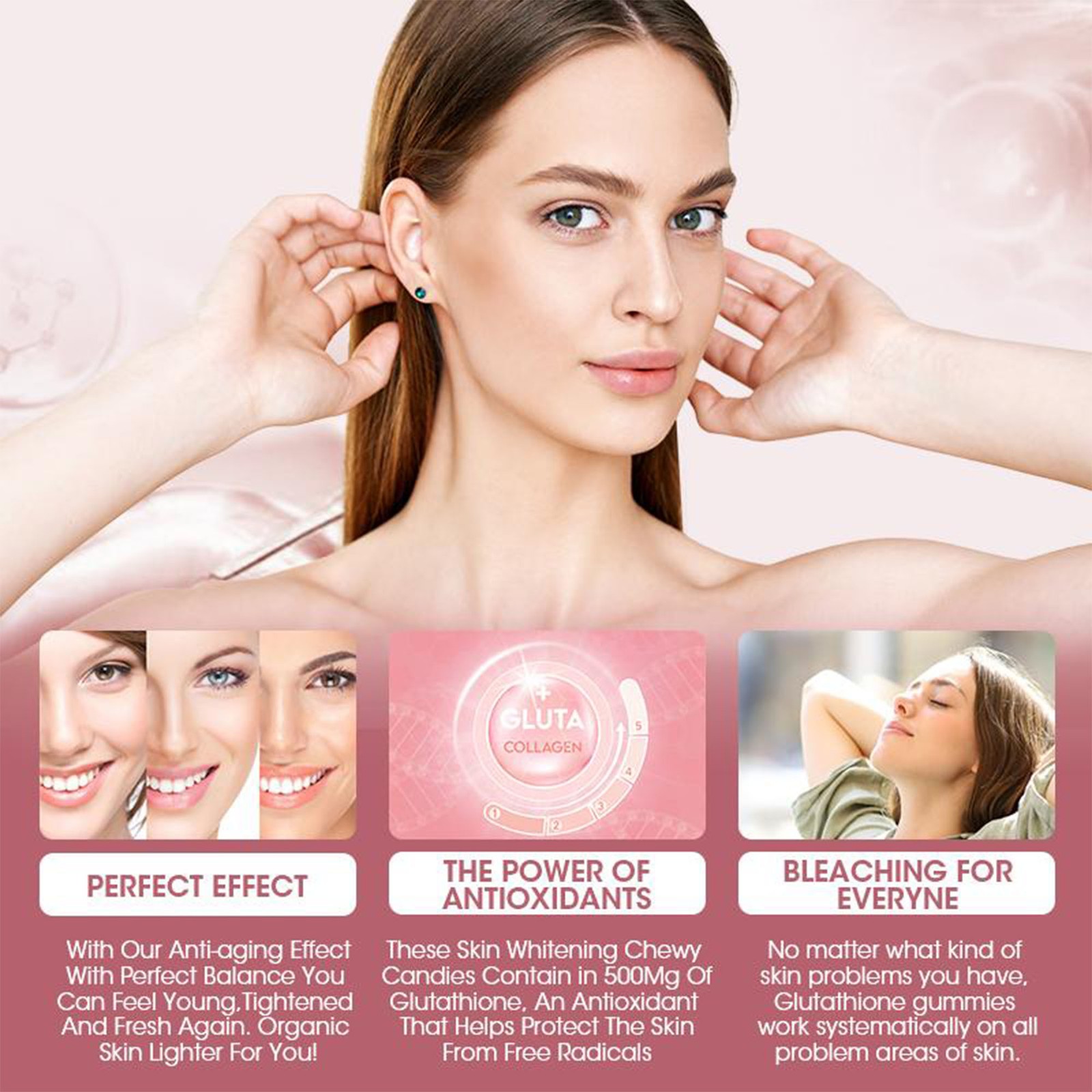 Glutathione Gummies – Anti-aging, Anti-wrinkle, Skin Whitening, Detox, Collagen