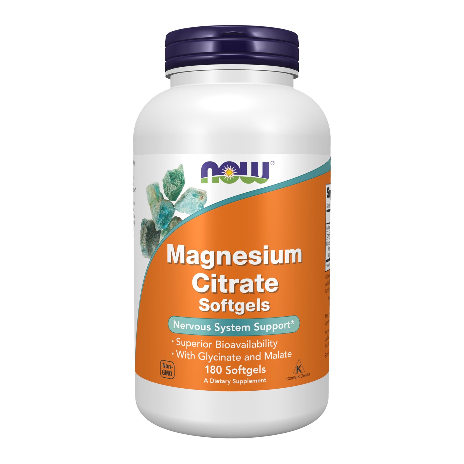 NOW Supplements, Magnesium Citrate, With 180 Count (Pack of 1), Light Yellow