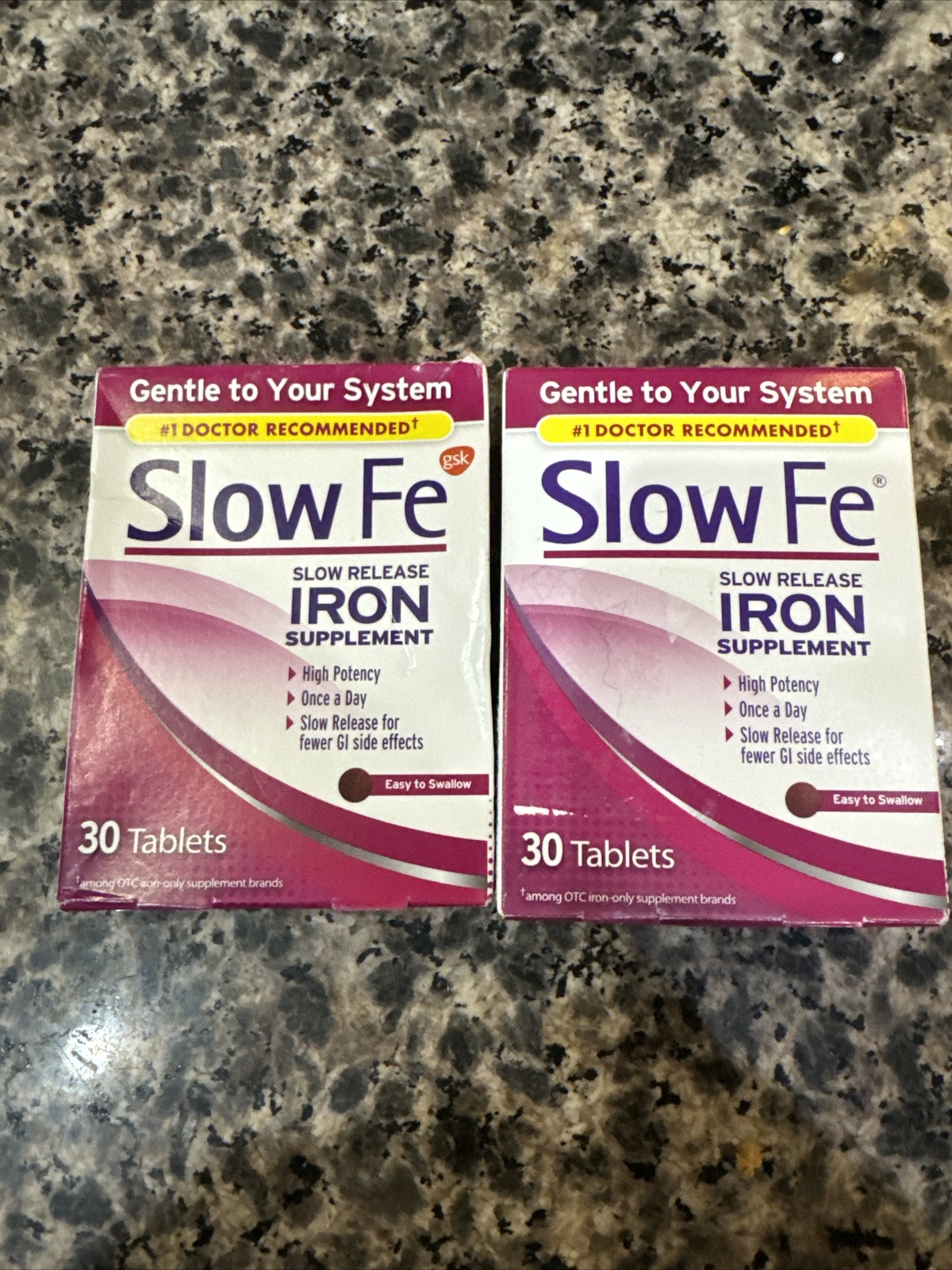Lot 2 Slow Fe Slow Release Iron Supplement 30 Tablets NEW SEE DESCRIPTION EXP!