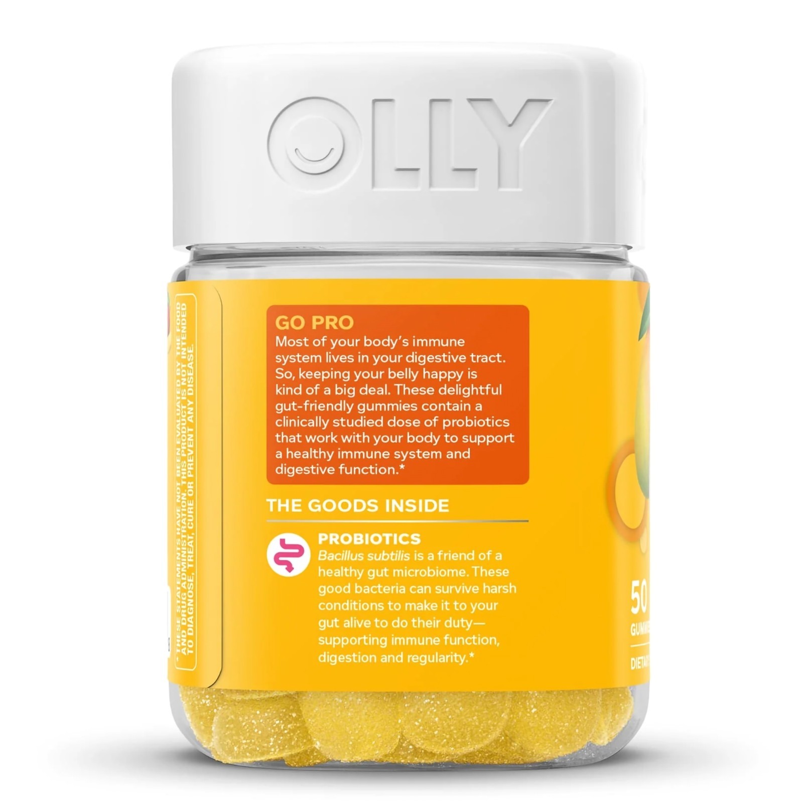 OLLY Probiotic Gummy Immune and digestive health Dietary Supplement, 50 Ct