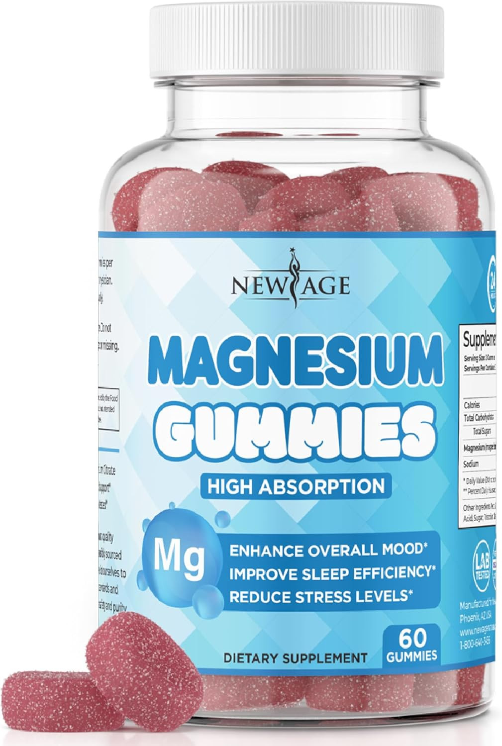 Magnesium Gummies – Calming Anti-Stress Gummies, Magnesium Supplement for Adults
