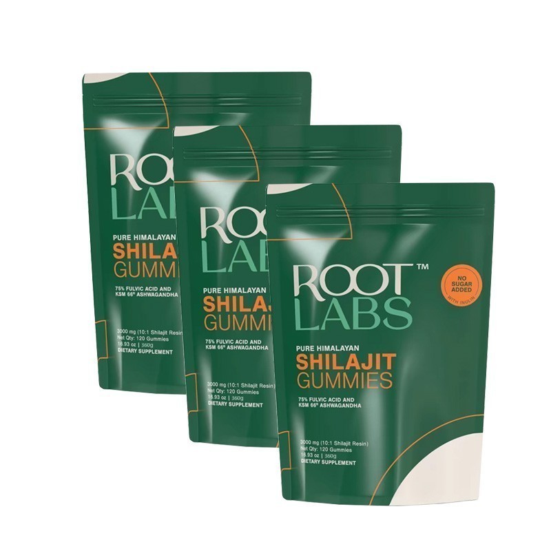 3PCS New Root Labs Himalayan Alpha Gummies KSM-66 Ashwagandha – 120 Gummies