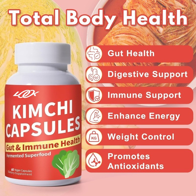 Kimchi Capsules Probiotics & Enzymes Supports Gut & Digestive Health
