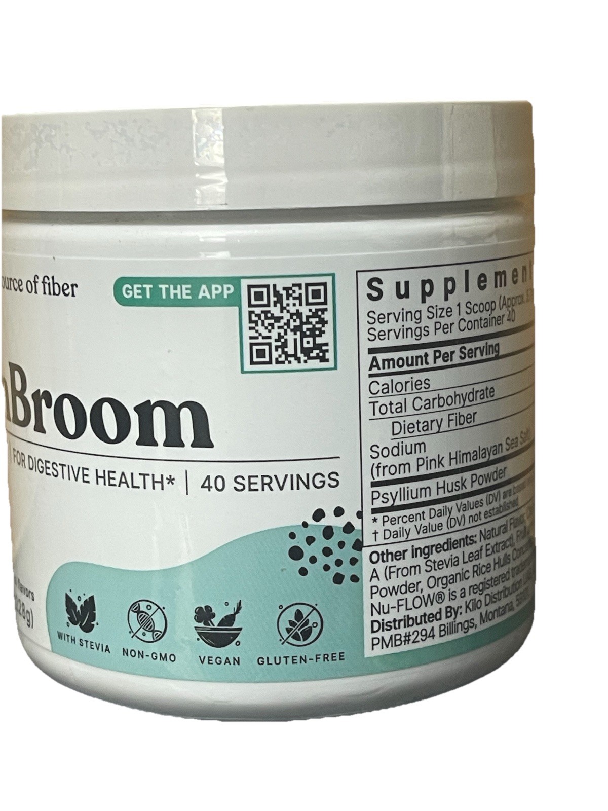ColonBroom Psyllium Husk Powder, Strawberry Psyllium Husk Powder 40 Servings