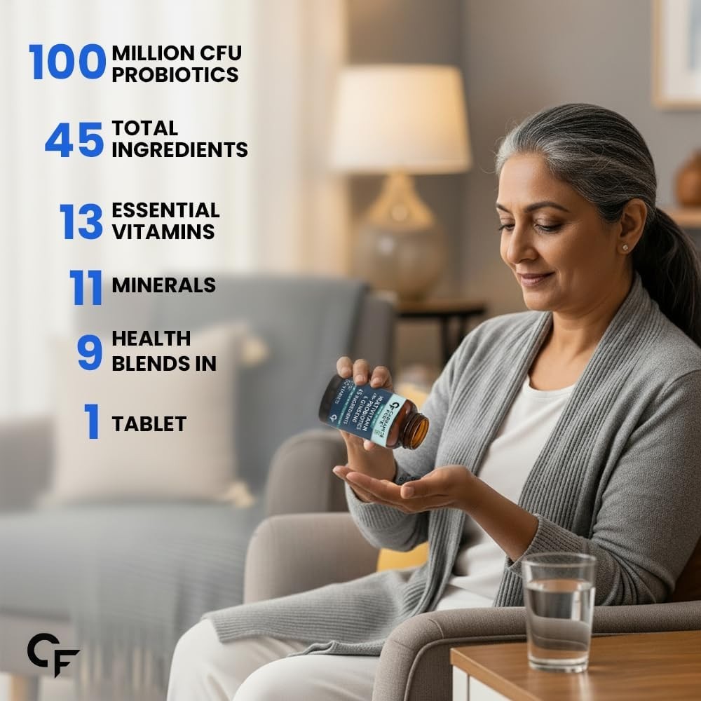 Carbamide Forte Multivitamin Tablet for Men with Probiotics & Salmon Omega 3 Tab