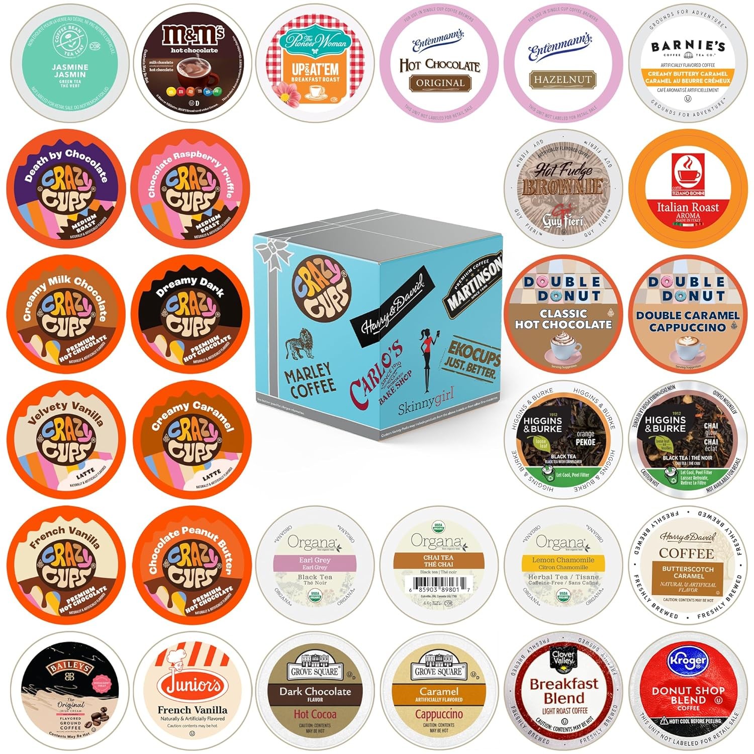 Coffee & Other Drinks Branded Sampler Cups for Keurig K-Cup Brewers (30 packs)