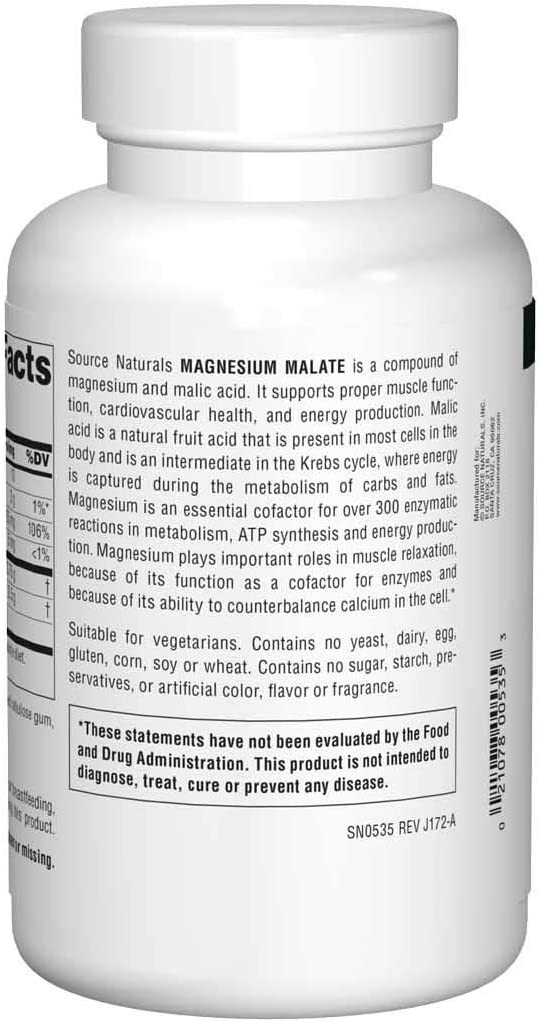 Source Naturals, Magnesium Malate 3750 mg per Serving 360TAB