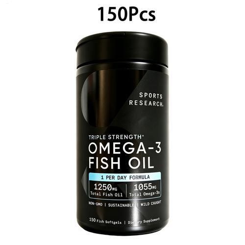 Sports Research Triple Strength Omega-3 Fish Oil, 150 Fish Softgels