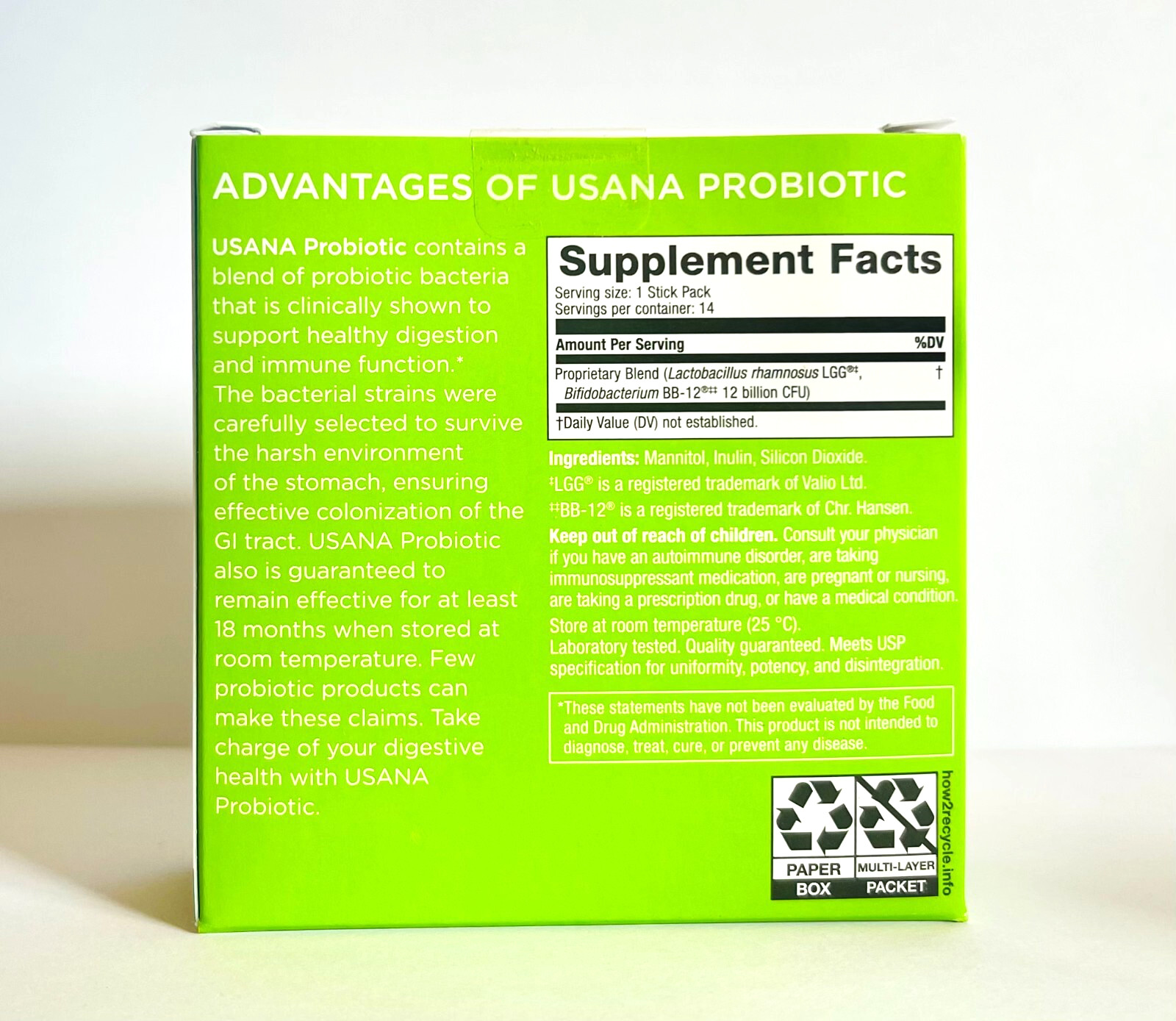 usana probiotic 14-1g stick (2 packs) EXP 08/2027 New product