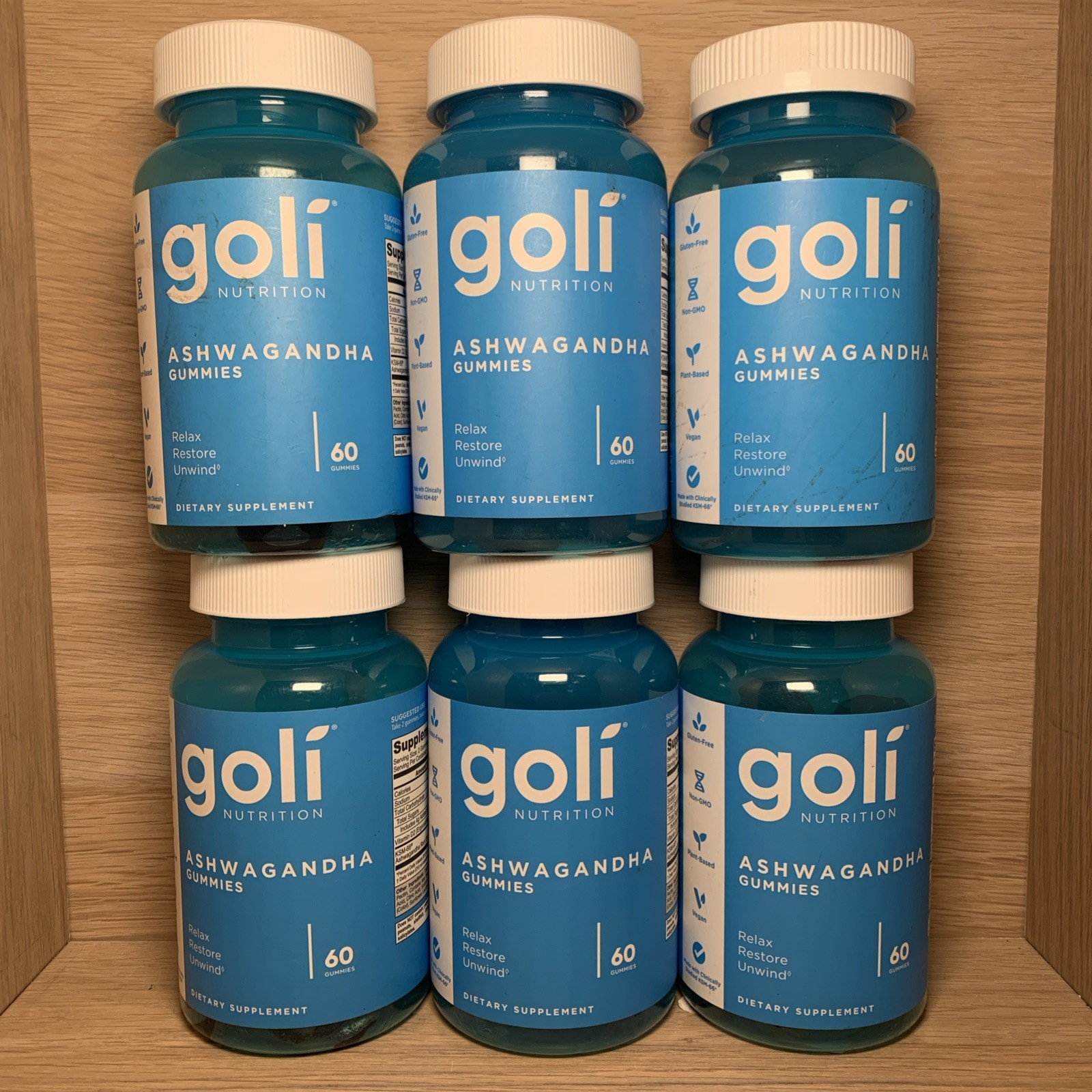 6 Pack Goli Nutrition Ashwagandha & Vitamin D KSM-66 – 360 Gummies Exp 11/26+