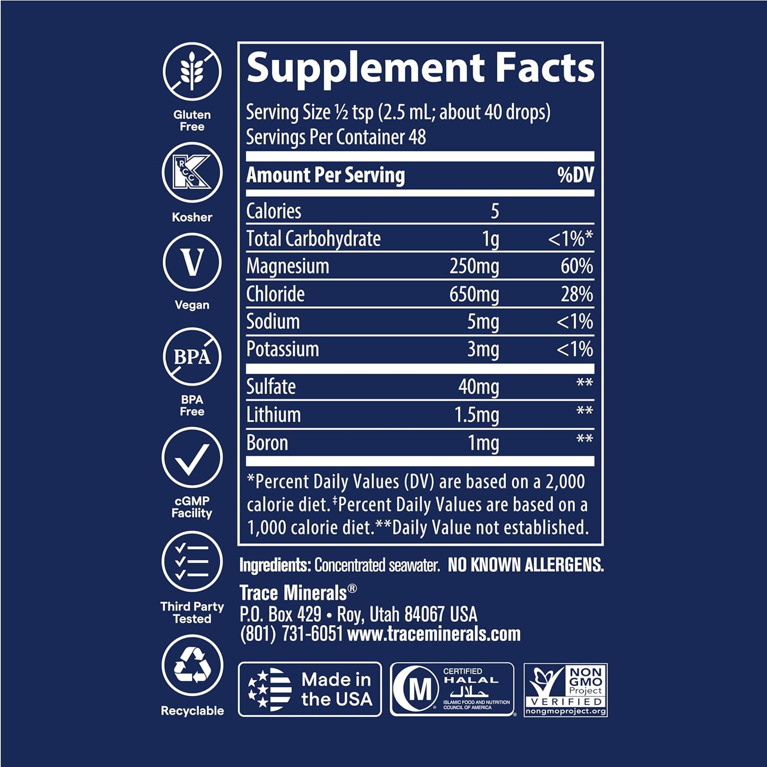 Concentrace Trace Mineral Drops | Supports Energy, Digestion, Bone Health & Hydr