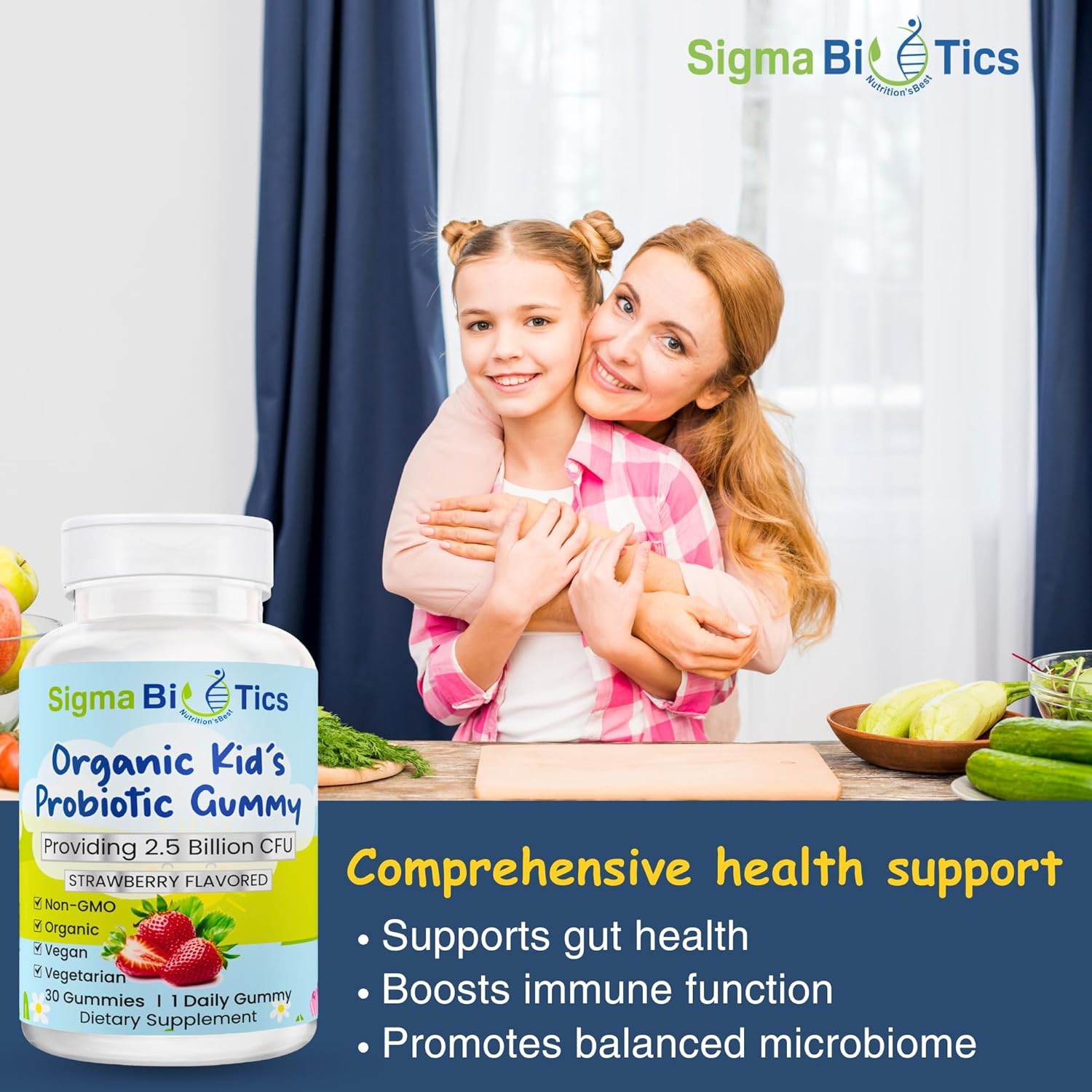 Organic Probiotic Gummies for Kids ~ Bacillus Subtilis ~ Digestive Support