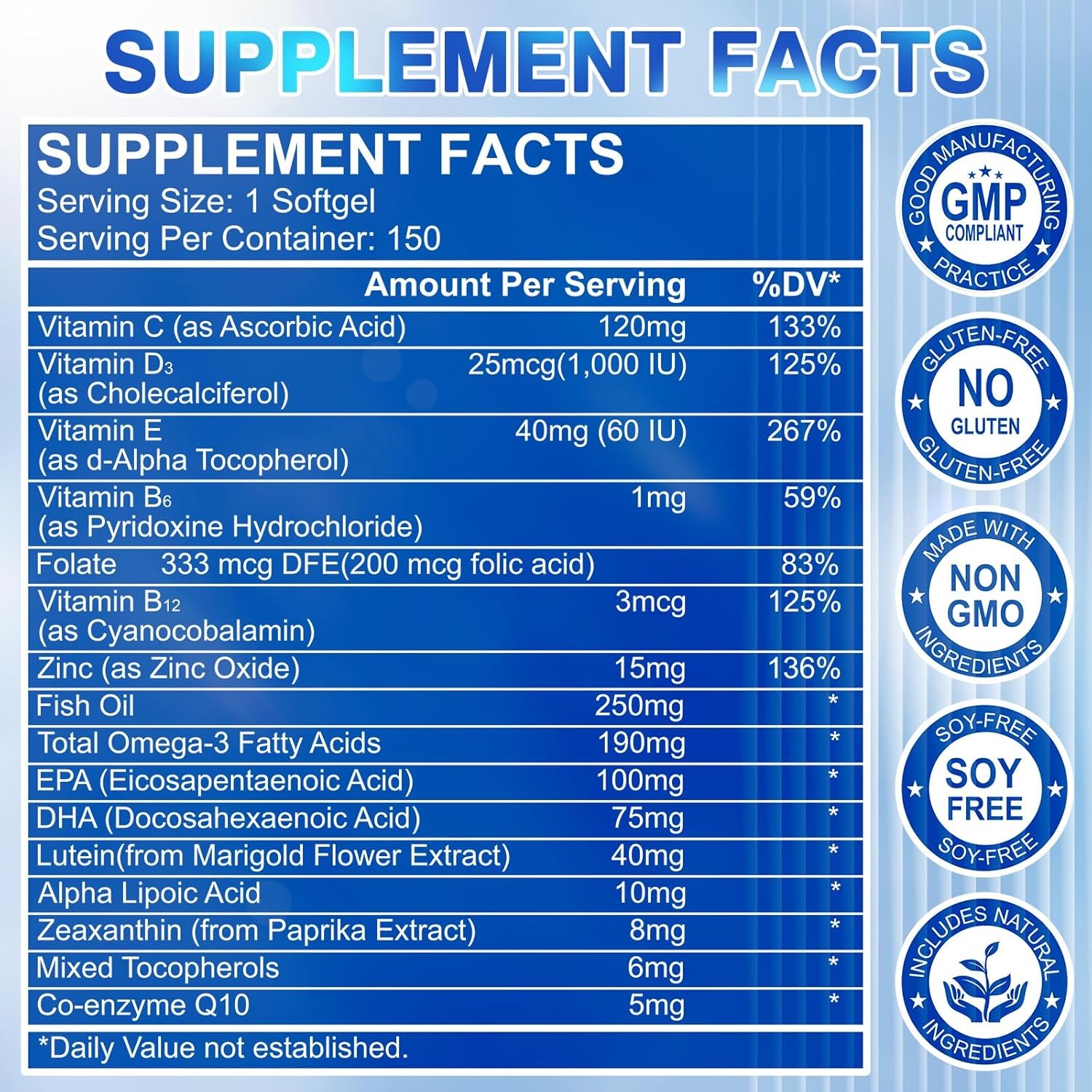 Lutein and Zeaxanthin Supplement – Eye Vitamins, 40 Mg Lutein & 8 Mg Zeaxanthin