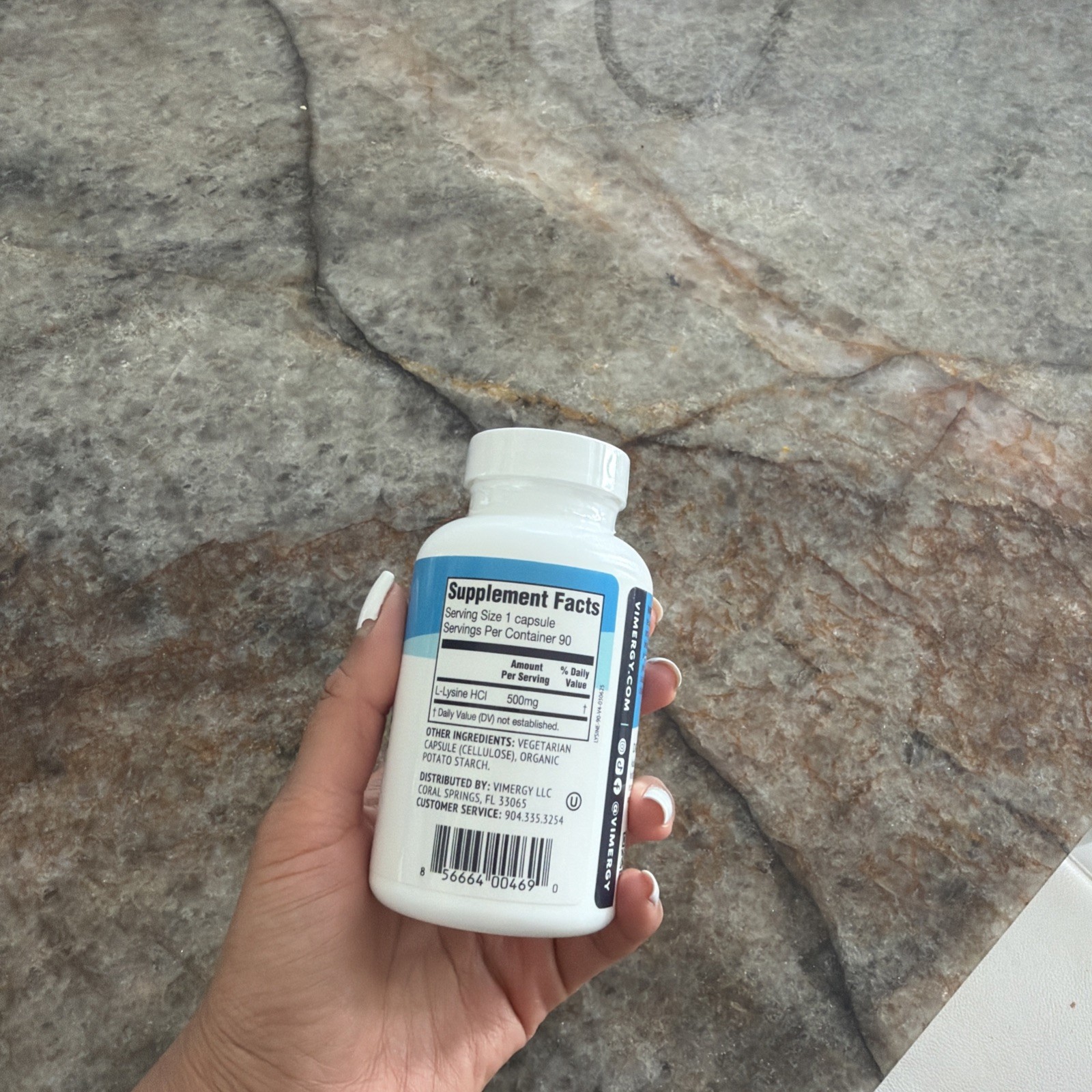 Vimergy L-Lysine – Promotes Healthy Skin Hair Nails & Joints 90 capsules