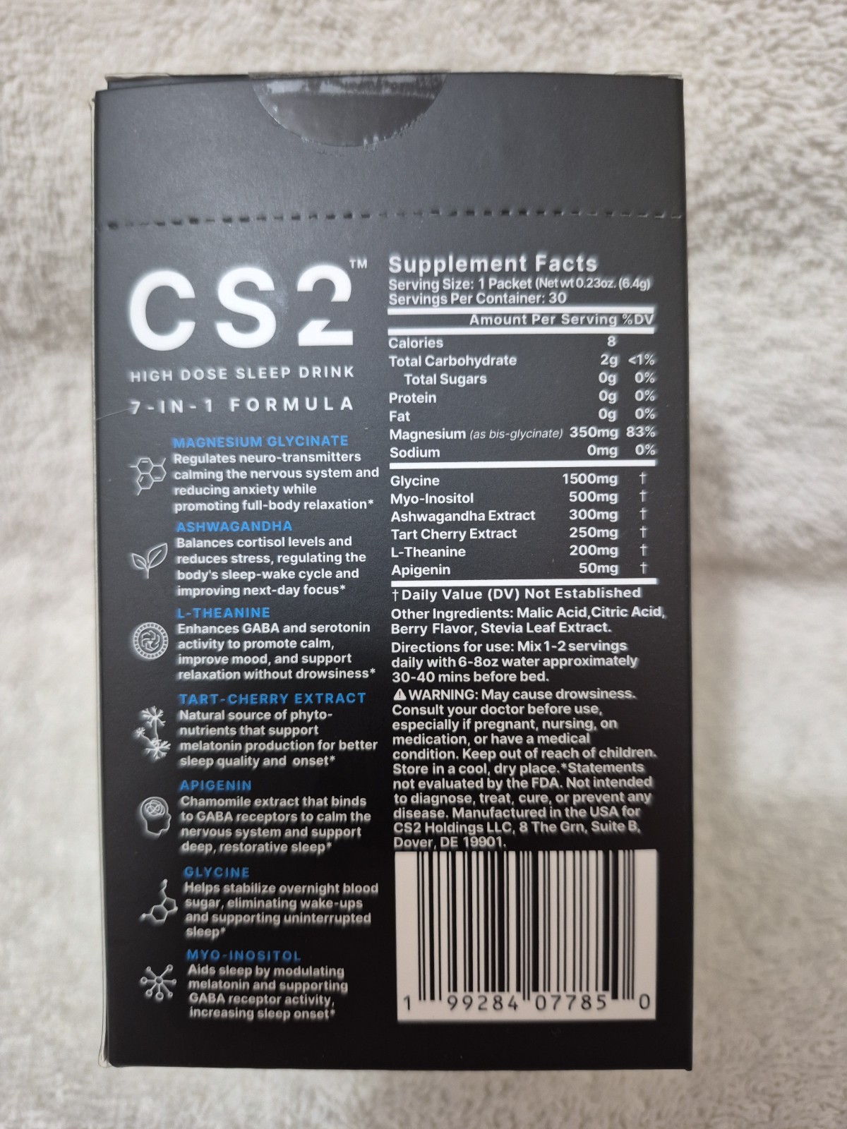 Lot of 4 CS2 Sleep Drink Mix 119 Powder Stick Packs Mixed Berry Exp 04/2028