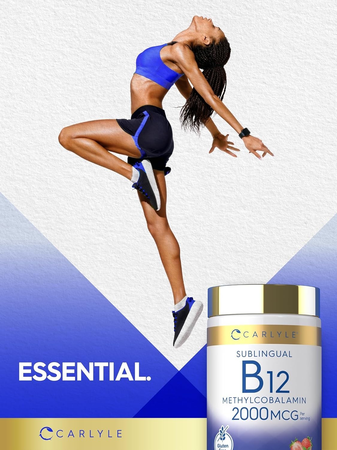 Sublingual B12 Methylcobalamin 2000mcg 240 Fast Dissolve Energy Brain Berry Vega