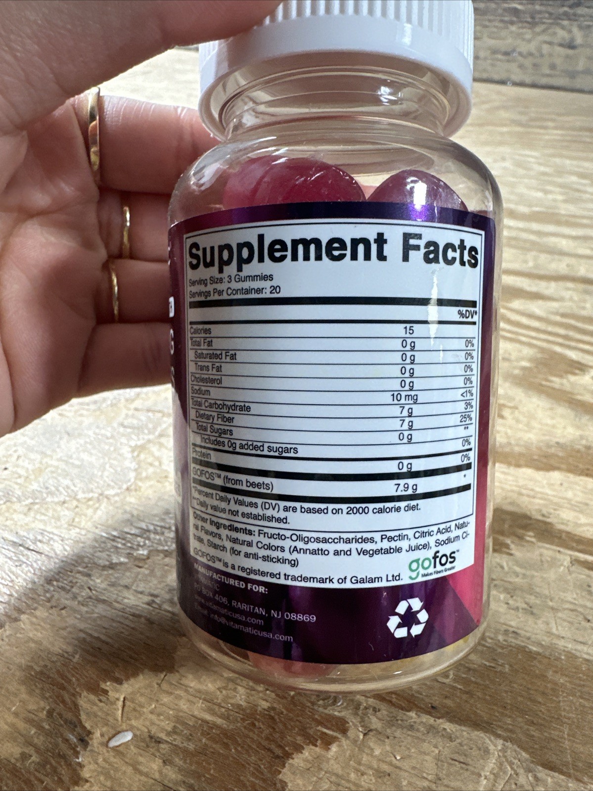 Fiber Gummies, Extra Strength, Natural Blackberry, Peach, & Strawberry, 7G, 60ct