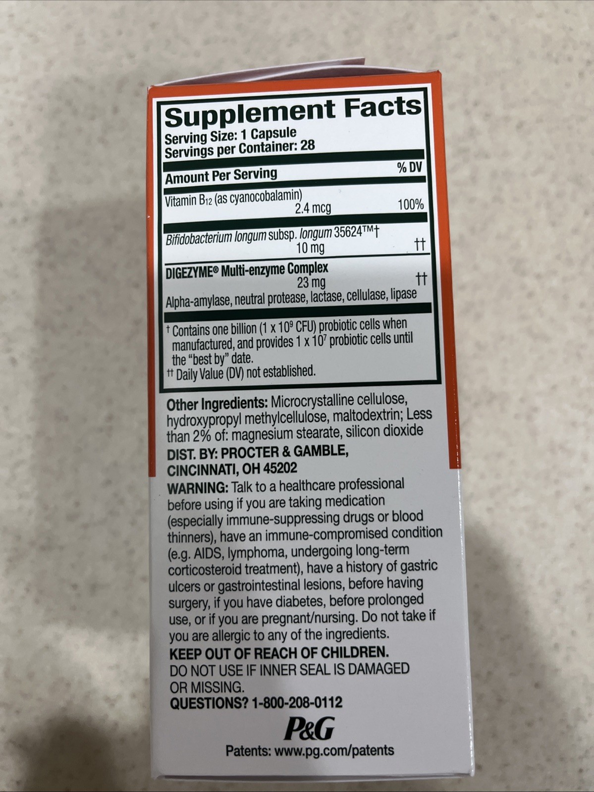 Align Probiotic Bloating and Gas Relief and Food Digestion – 28 Capsules