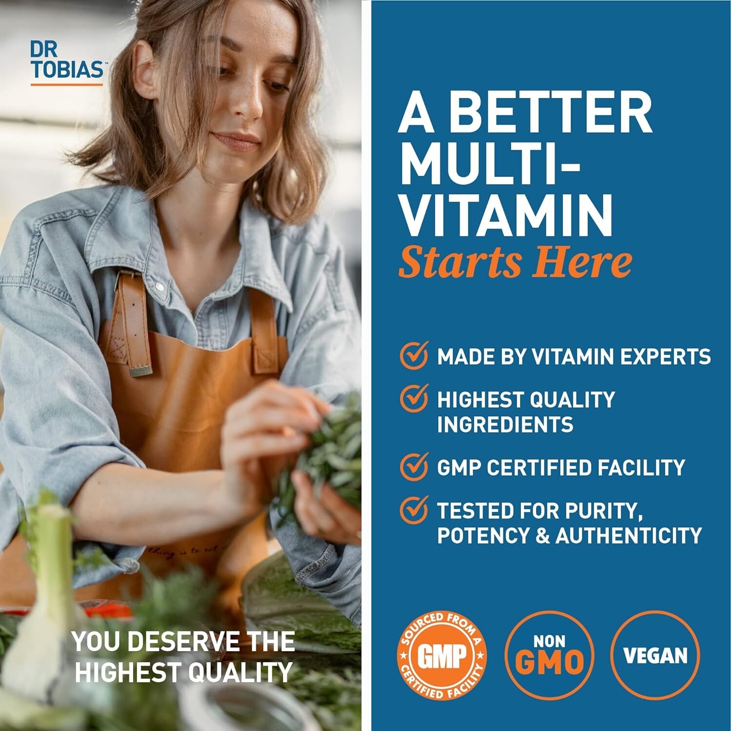 Dr. Tobias Adult Multivitamin for Women & Men, Energy & Immune Support, 90 CT