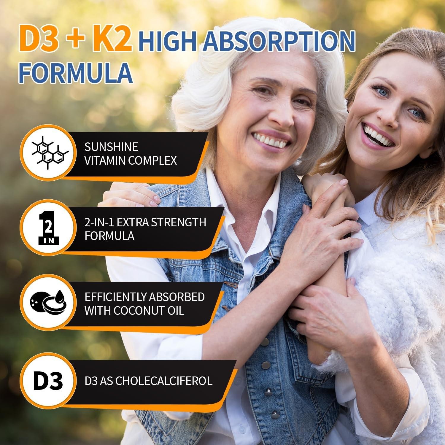 Hiplus Vitamin D3 10,000 Iu + K2 200 Mcg, 300 Softgels 300 Count (pack of 1)