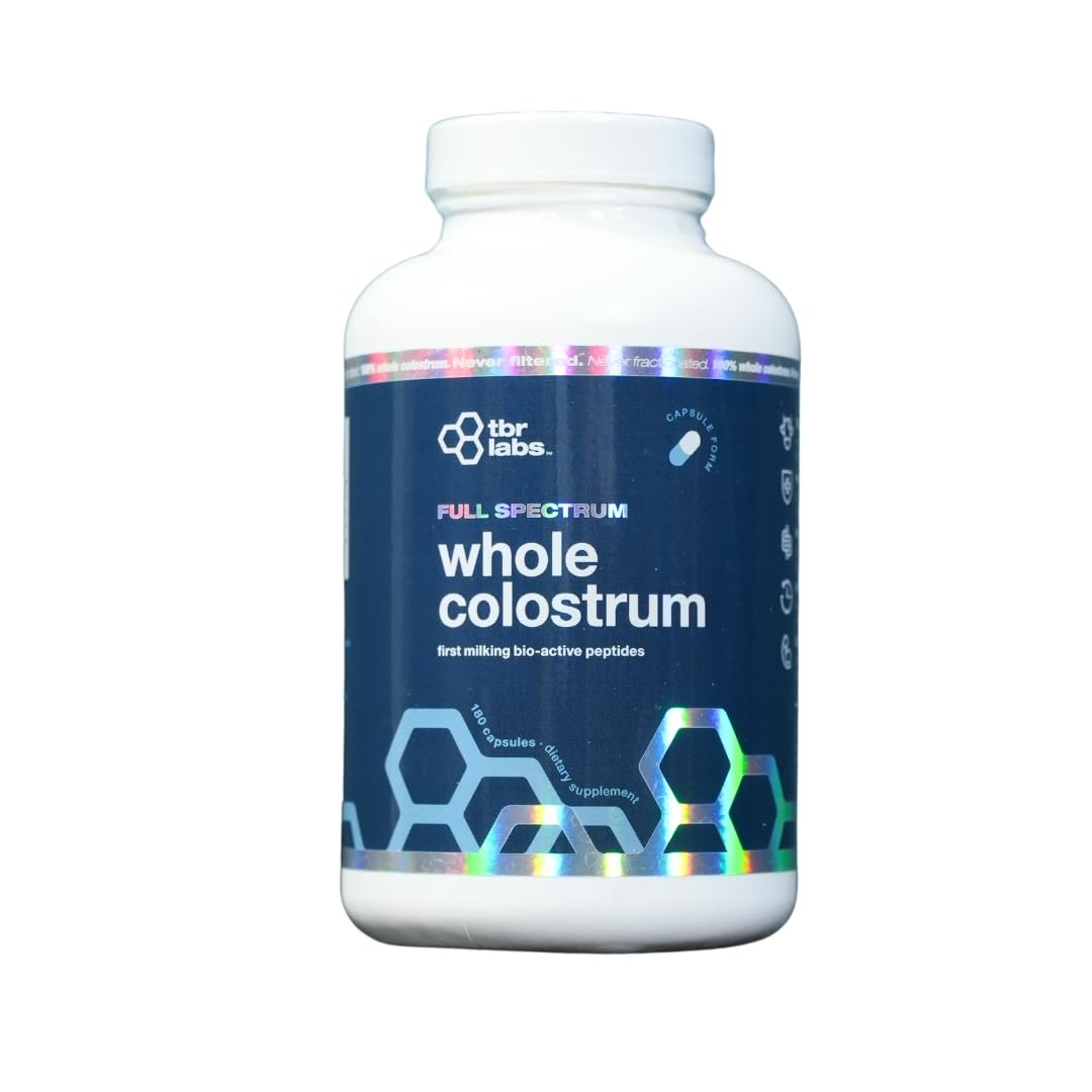 TBR Labs Pure Bovine Colostrum 180 Capsules – 180 Count (Pack of 1)