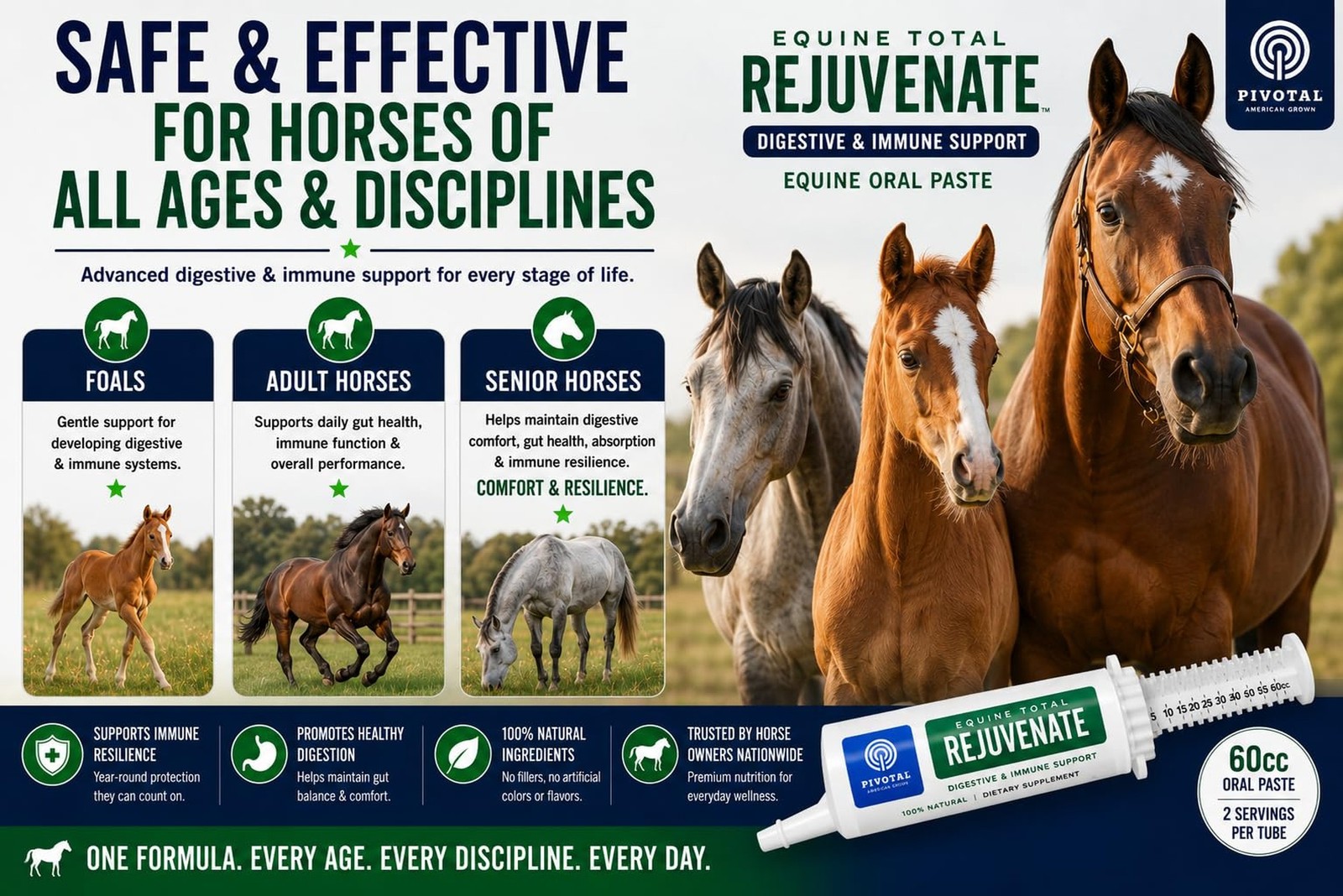 Equine Total Rejuvenate Horse Gut Health Supplement – Probiotics & Digesti