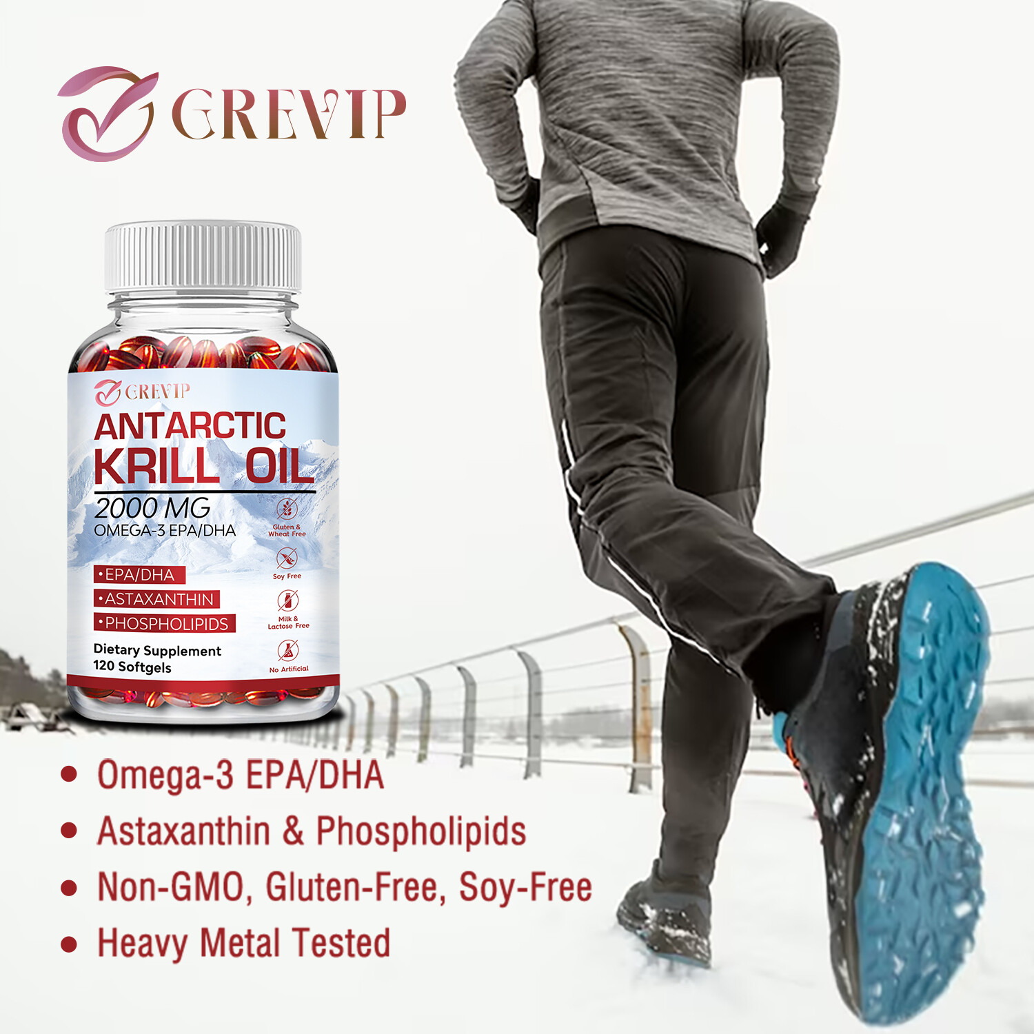 Antarctic Krill Oil -Brain Health,Anti-Aging,Improve Cardiovascular,Joint Health