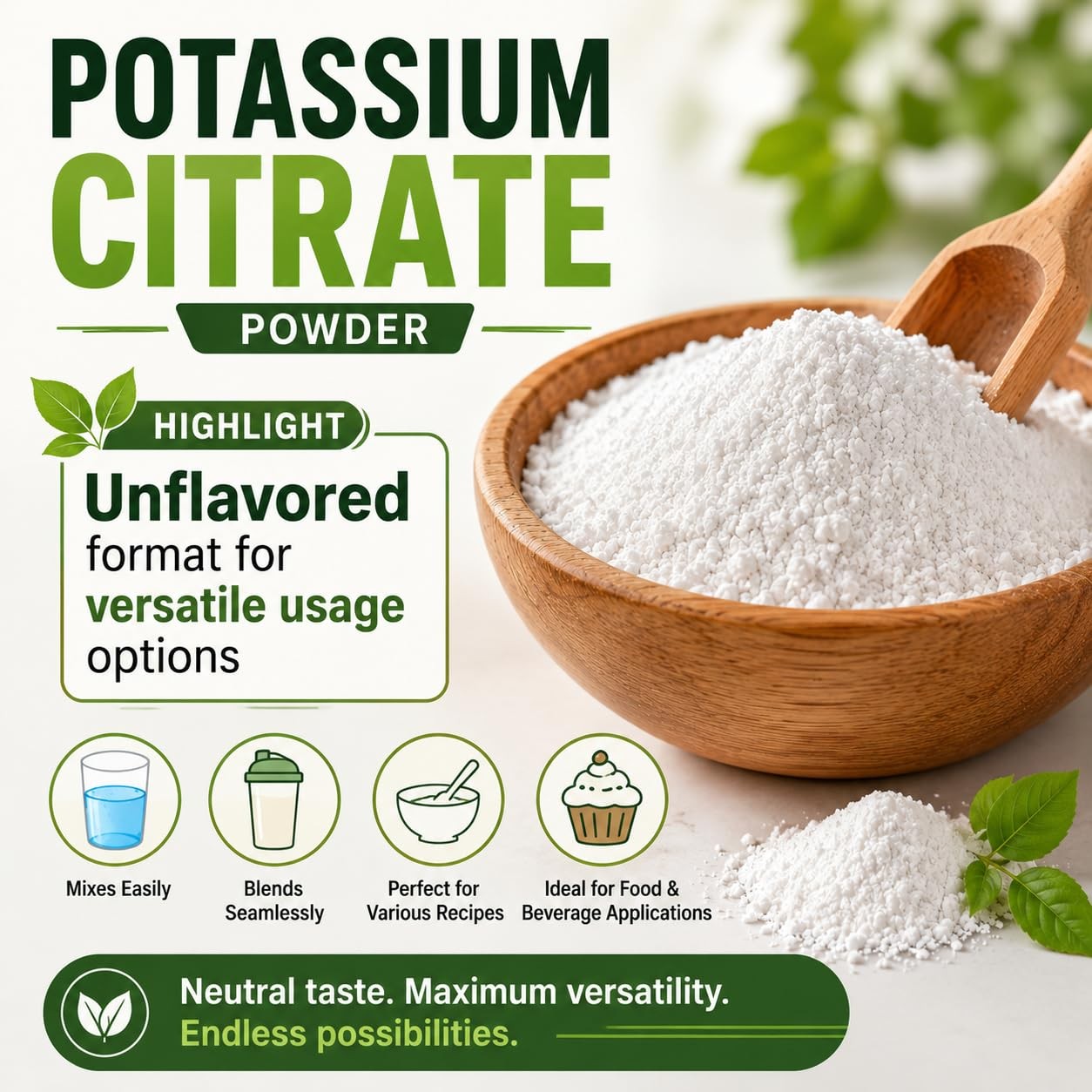 mGanna Potassium Citrate Powder – 227 g / 0.5 lbs – Food 8 Ounce (Pack of 1)