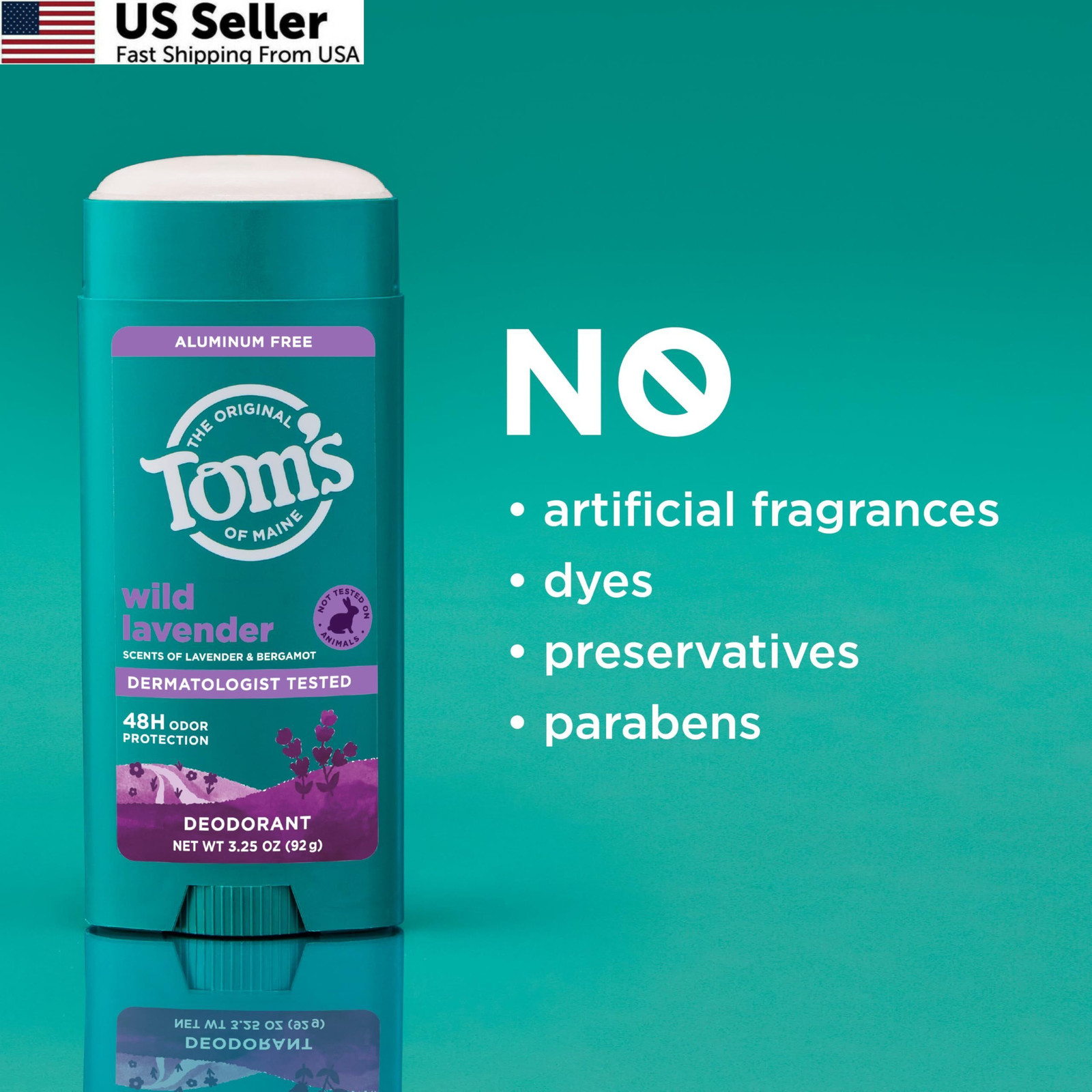 Tom’s of Maine Wild Lavender Natural Deodorant for Men 3.25 Ounce (Pack 2)
