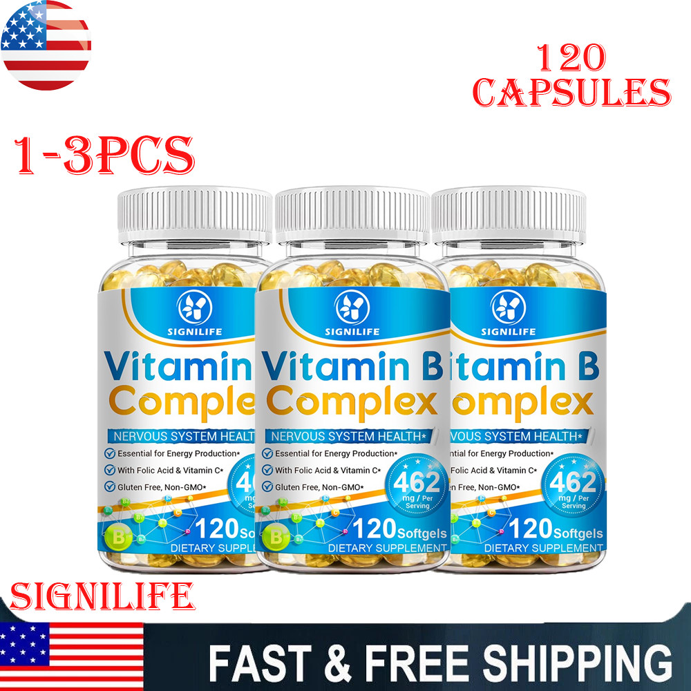 1-3 Packs Vitamin B12 Capsules 120ct Energy Nervous System Metabolism Support