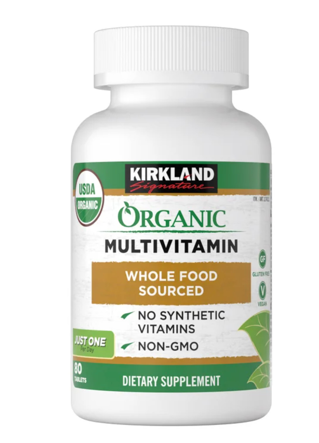 Kirkland Organic Multivitamin Whole Food Non GMO Vegan 80 Tablets